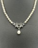 Silver flower pearl necklace