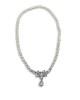 Silver flower pearl necklace