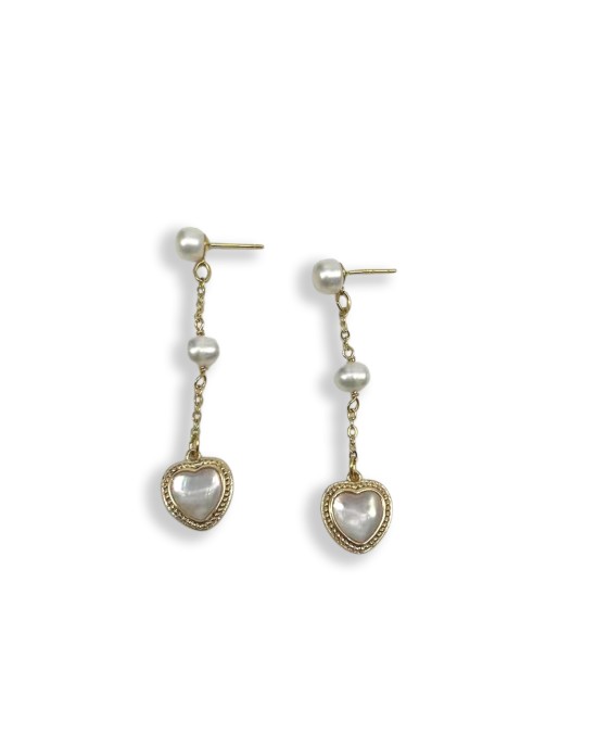 Gold pearl earrings