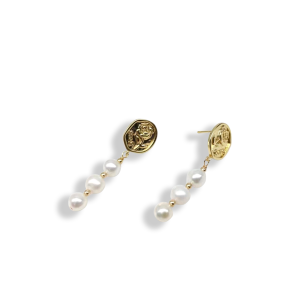 Three pearl earrings