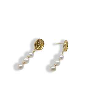 Three pearl earrings