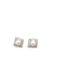 Diamond pearl earrings