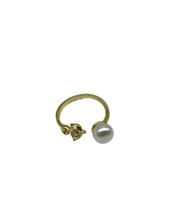 Open fox pearl ring