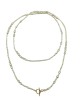 Long white multi-purpose pearl necklace