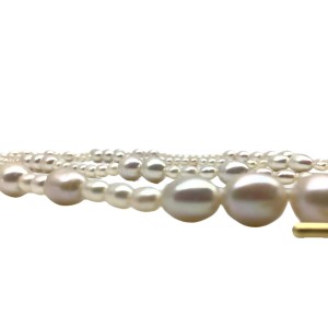 Long white multi-purpose pearl necklace