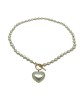 Gold heart pendant Pearl necklace
