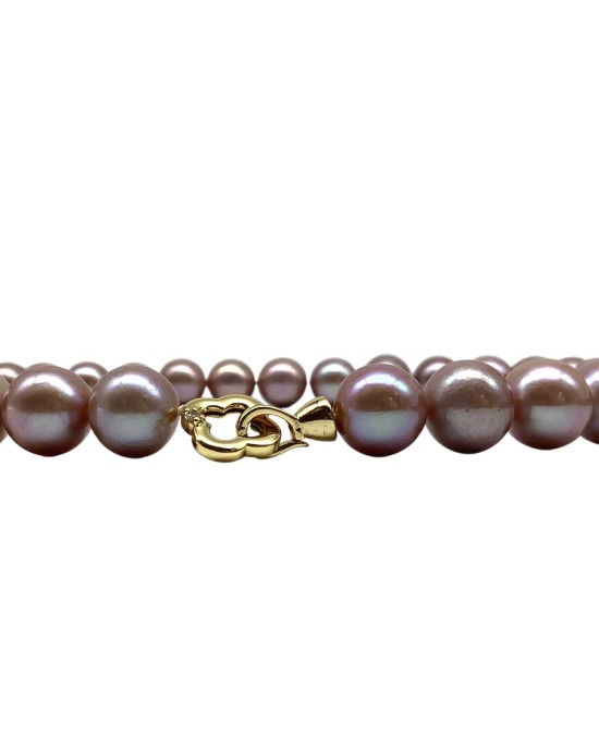 Purple single bead pearl necklace